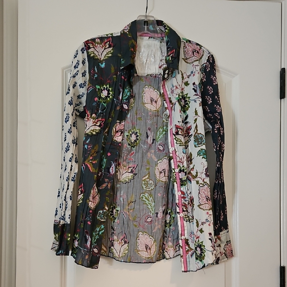 Floral Patchwork Blouse - Multicolor - image 1